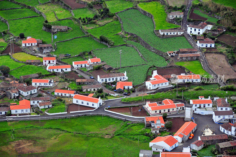 Fajãzinha seem from the mountain, Flores Island, Azores, Portugal